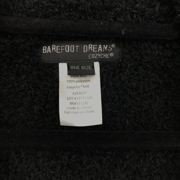 Barefoot Dreams Cozychic Malibu Wrap O/S Black - Picture 3 of 5